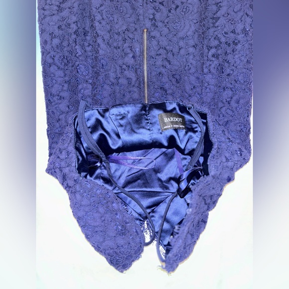 Bardot Navy Lace Cocktail Dress - Picture 4 of 4